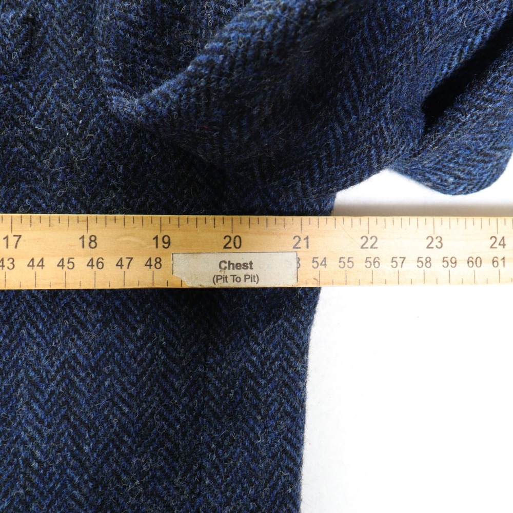 ASOS Harris Tweed Blazer Men's 42R Herringbone Wool Sport Coat Blue EUC - Picture 4 of 10